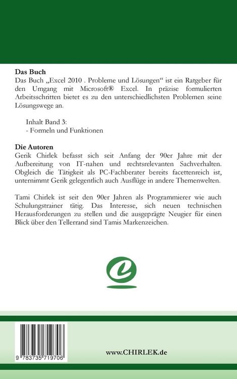 Produktbild: Excel 2010. Probleme und L&ouml;sungen. Band 3