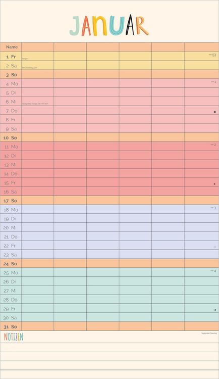 Produktbild: Familienplaner Unser buntes Jahr 2027