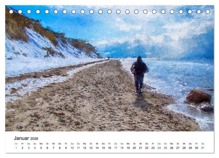 Produktbild: Landschaften auf dem Dar&szlig; in &Ouml;lfarben (Tischkalender 2026 DIN A5 quer), CALVENDO Monatskalender
