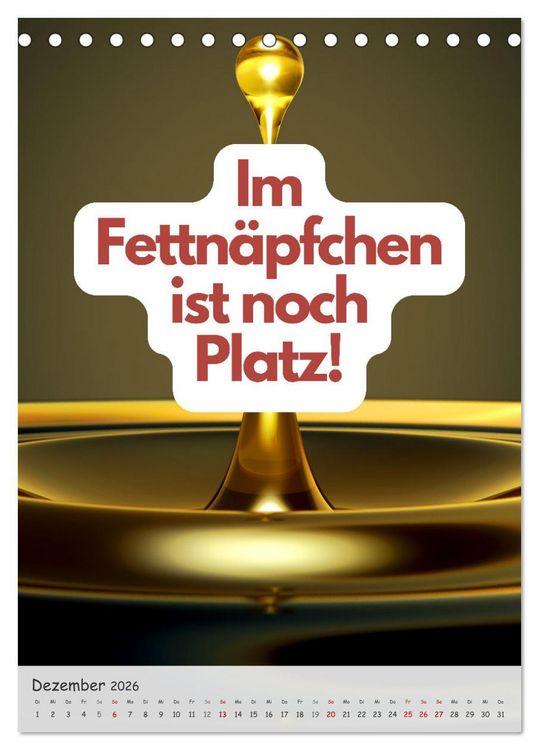 Produktbild: Tanz um den hei&szlig;en Brei! (Tischkalender 2026 DIN A5 hoch), CALVENDO Monatskalender