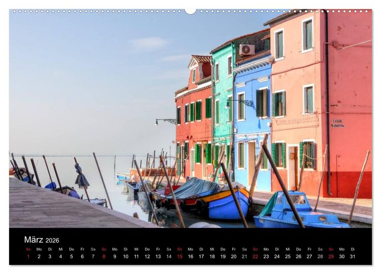Produktbild: Die bunten H&auml;user von Burano (Wandkalender 2026 DIN A2 quer), CALVENDO Monatskalender