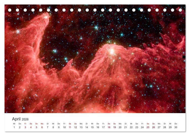 Produktbild: Nebel & Galaxien - Faszination Weltraum (Tischkalender 2026 DIN A5 quer), CALVENDO Monatskalender