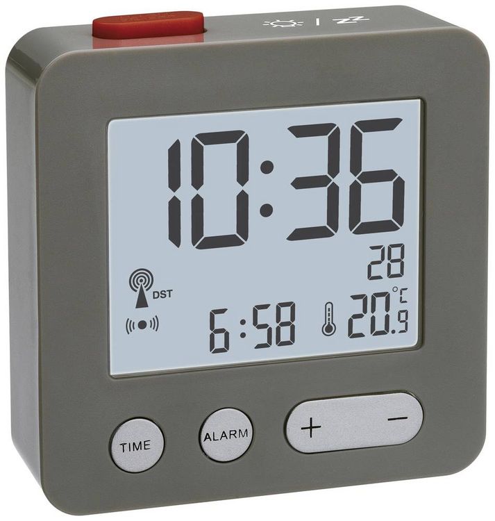 TFA Dostmann Funk Wecker Anthrazit Alarmzeiten kaufen