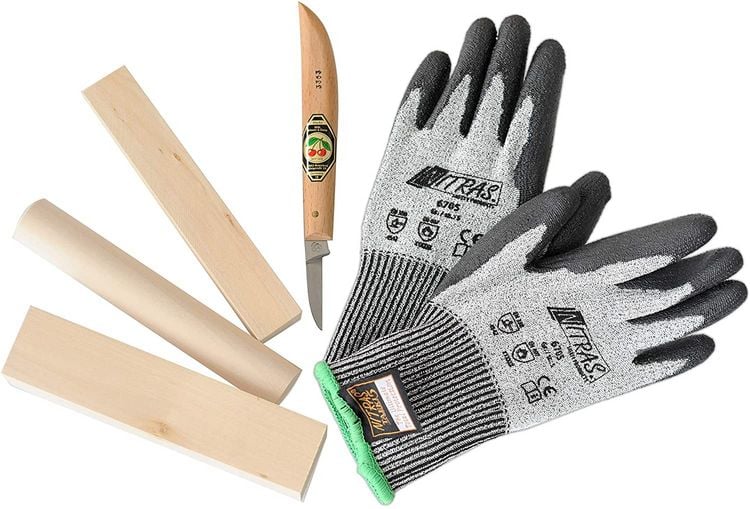 Produktbild: Corvus A600377 - Kids At Work, Schnitz-Set, Messer, Handschuhe, Holz