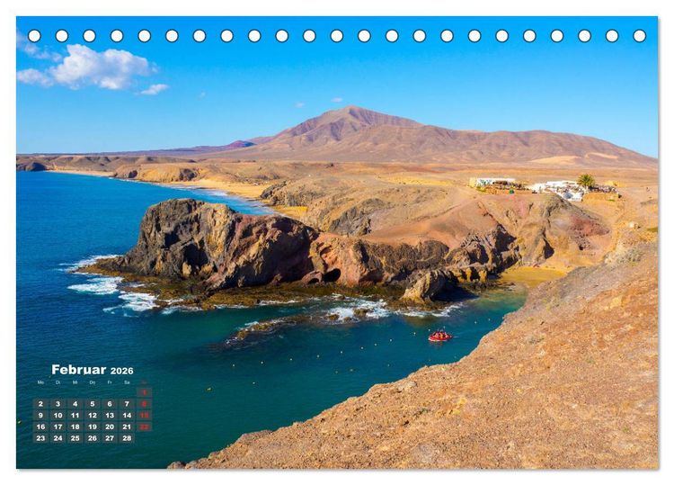 Produktbild: Lanzarote - Land der schwarzen Erde (Tischkalender 2026 DIN A5 quer), CALVENDO Monatskalender