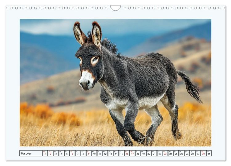 Produktbild: Sanfte Eselpoesie. Momente zwischen Bergwelt und Meer (Wandkalender 2027 DIN A3 quer), CALVENDO Monatskalender