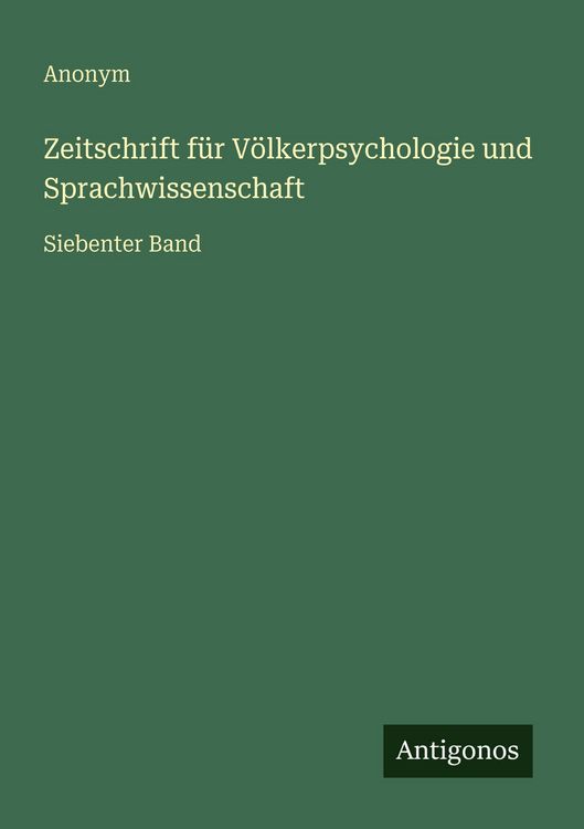 Produktbild: Zeitschrift f&uuml;r V&ouml;lkerpsychologie und Sprachwissenschaft