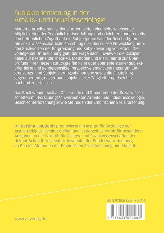 Produktbild: Subjektorientierung in der Arbeits- und Industriesoziologie