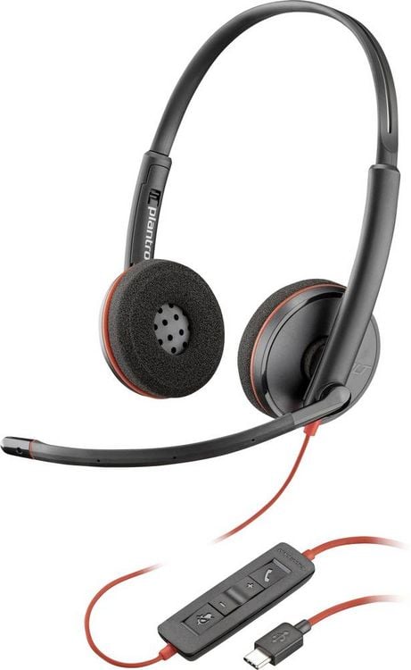 Produktbild: HP Poly Blackwire C3220 On Ear Headset kabelgebunden Stereo Schwarz Headset, Mikrofon-Stummschaltung, Lautst&auml;rkeregelung Computer