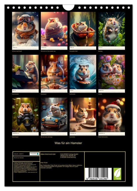 Produktbild: Was f&uuml;r ein Hamster (Wandkalender 2026 DIN A4 hoch), CALVENDO Monatskalender