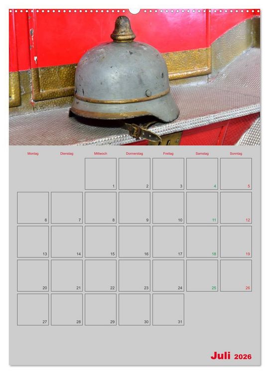 Produktbild: Alte Feuerwehrhelme - Terminplaner (hochwertiger Premium Wandkalender 2026 DIN A2 hoch), Kunstdruck in Hochglanz