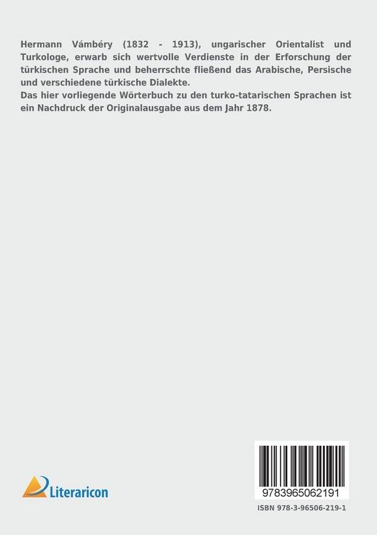 Produktbild: Etymologisches W&ouml;rterbuch der turko-tatarischen Sprachen