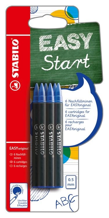 Produktbild: STABILO Patronen zum Nachf&uuml;llen -   EASYoriginal Refill - medium - 6er Pack - Schreibfarbe blau (l&ouml;schbar)