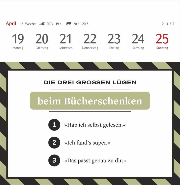 Produktbild: Die drei gro&szlig;en L&uuml;gen Premium-Postkartenkalender 2027 - 53 Postkarten mit am&uuml;santen Alltagsl&uuml;gen