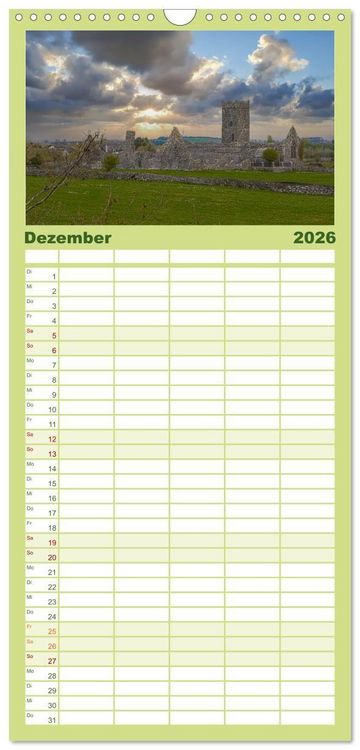 Produktbild: Familienplaner 2026 - Irland - Unterwegs auf dem Wild Altantic Way mit 5 Spalten (Wandkalender, 21 x 45 cm) CALVENDO