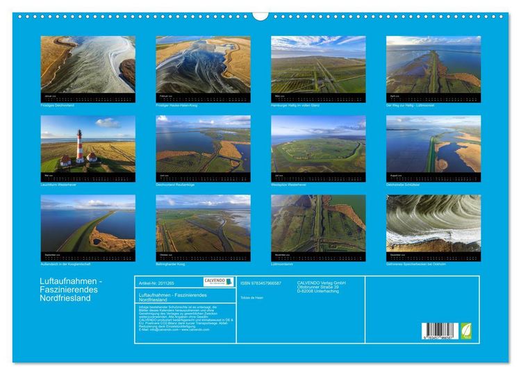 Produktbild: Luftaufnahmen - Faszinierendes Nordfriesland (Wandkalender 2026 DIN A2 quer), CALVENDO Monatskalender