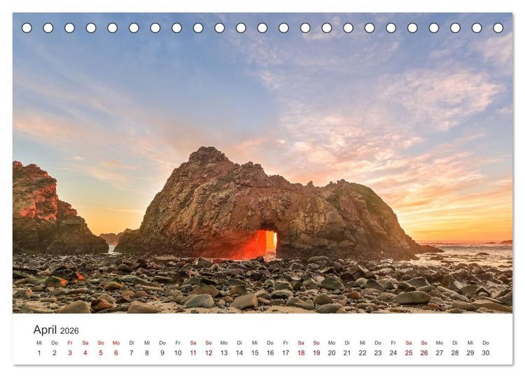Produktbild: Kalifornien - The Golden State (Tischkalender 2026 DIN A5 quer), CALVENDO Monatskalender