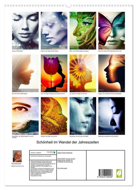 Produktbild: Sch&ouml;nheit im Wandel der Jahreszeiten (hochwertiger Premium Wandkalender 2026 DIN A2 hoch), Kunstdruck in Hochglanz