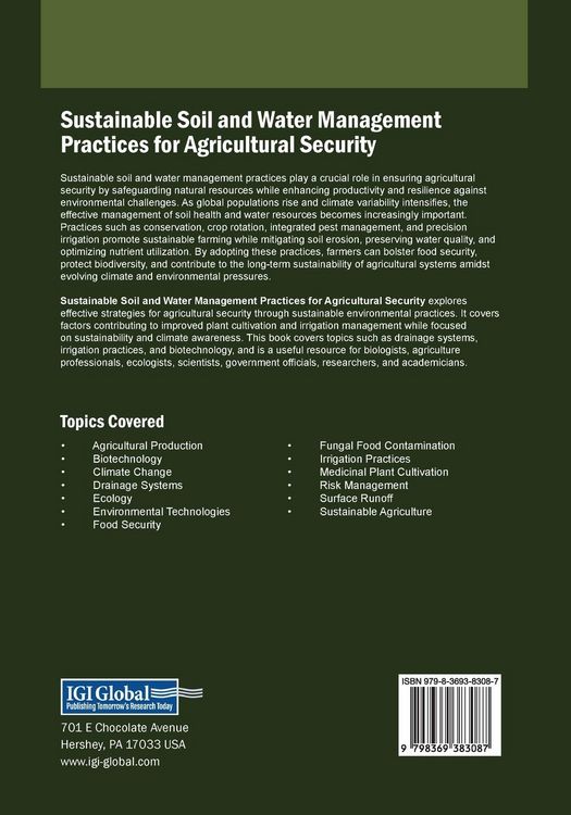 Produktbild: Sustainable Soil and Water Management Practices for Agricultural Security