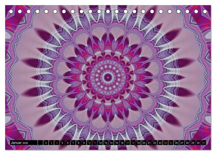 Produktbild: Energie - Mandalas, Spiritualit&auml;t durch die Farbe Lila (Tischkalender 2026 DIN A5 quer), CALVENDO Monatskalender