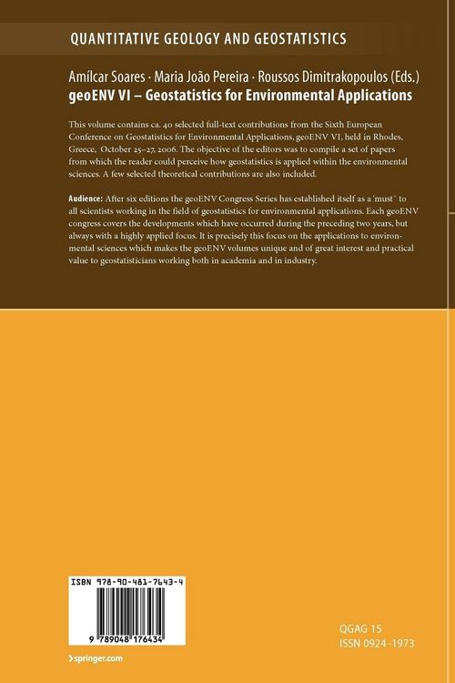 Produktbild: GeoENV VI &ndash; Geostatistics for Environmental Applications