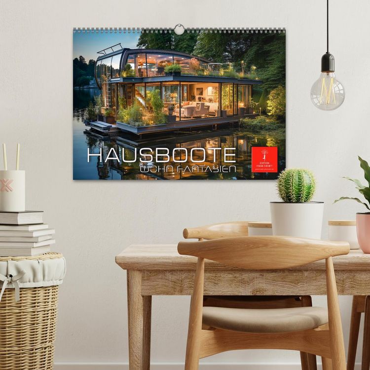 Produktbild: Hausboote Wohn Fantasien (Wandkalender 2026 DIN A3 quer), CALVENDO Monatskalender