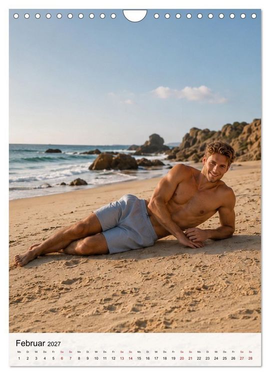 Produktbild: Golden Beach Men - Sinnliche Strandmomente (Wandkalender 2027 DIN A4 hoch), CALVENDO Monatskalender