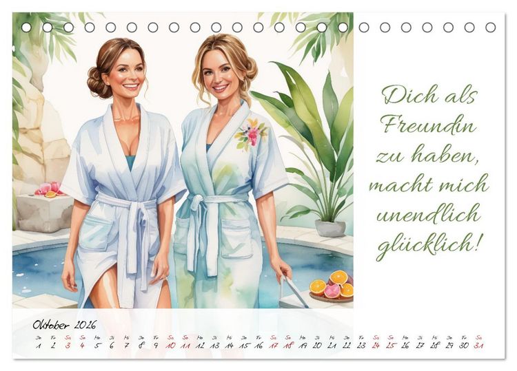 Produktbild: Beste Freundinnen (Tischkalender 2026 DIN A5 quer), CALVENDO Monatskalender