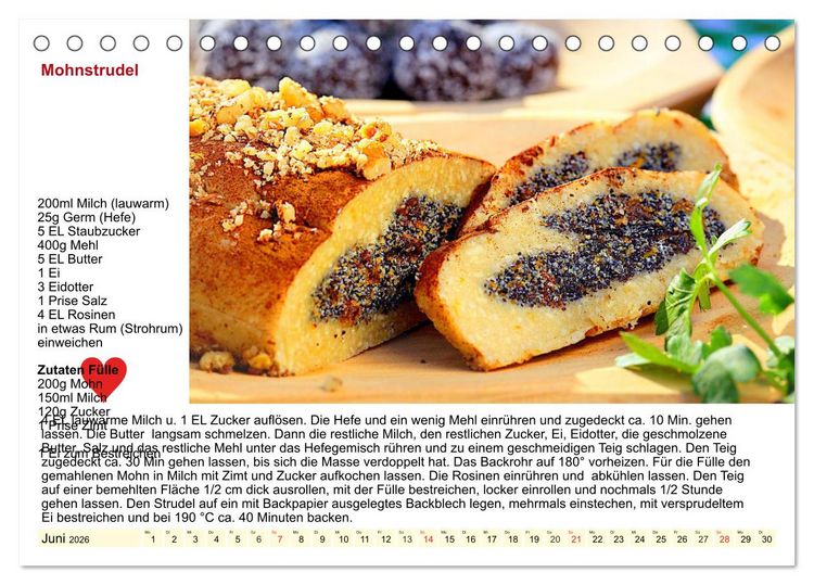 Produktbild: Delikates &Ouml;sterreich. K&uuml;chenkalender mit den klassischen S&uuml;&szlig;speisen (Tischkalender 2026 DIN A5 quer), CALVENDO Monatskalender