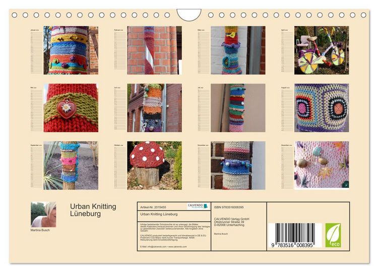 Produktbild: Urban Knitting L&uuml;neburg (Wandkalender 2026 DIN A4 quer), CALVENDO Monatskalender