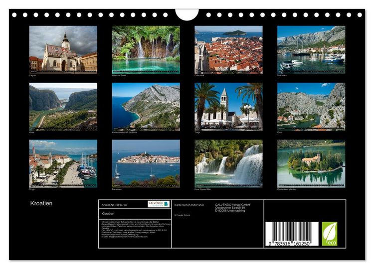 Produktbild: Kroatien (Wandkalender 2026 DIN A4 quer), CALVENDO Monatskalender