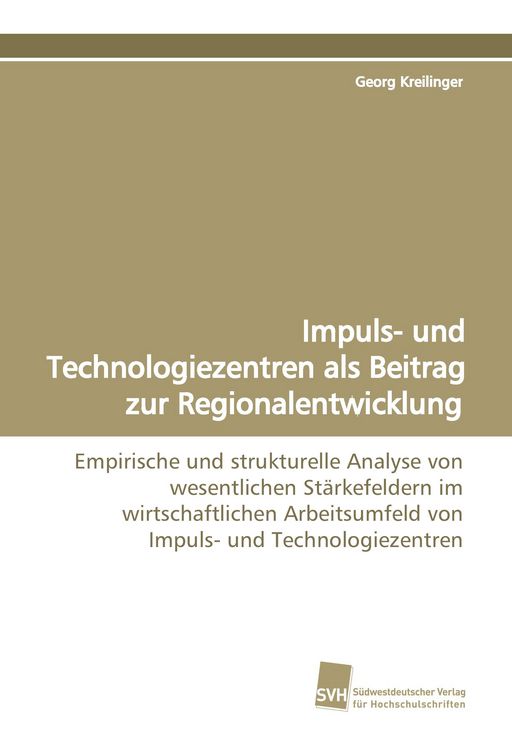 Produktbild: Impuls- und Technologiezentren als Beitrag zur Regionalentwicklung