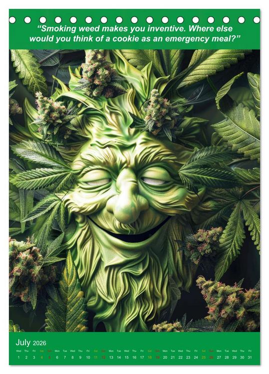 Produktbild: The funniest cannabis pictures and slogans (Desk Calendar 2026 DIN A5 portrait), CALVENDO 12 Month DeskCalendar