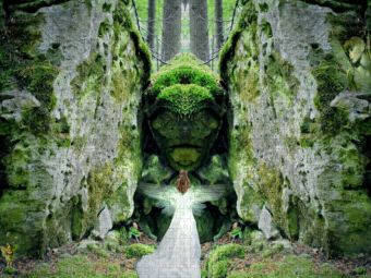 Produktbild: CALVENDO Puzzle Engel trifft H&uuml;ter der Felsen | 1000 Teile Lege-Gr&ouml;&szlig;e 64x48cm Foto-Puzzle f&uuml;r gl&uuml;ckliche Stunden