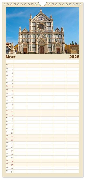 Produktbild: Familienplaner 2026 - Florenz - Impressionen mit 5 Spalten (Wandkalender, 21 x 45 cm) CALVENDO
