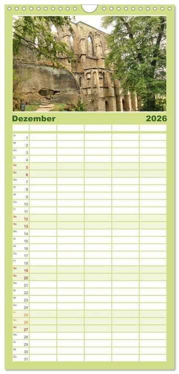Produktbild: Familienplaner 2026 - Perlen der Oberlausitz mit 5 Spalten (Wandkalender, 21 x 45 cm) CALVENDO