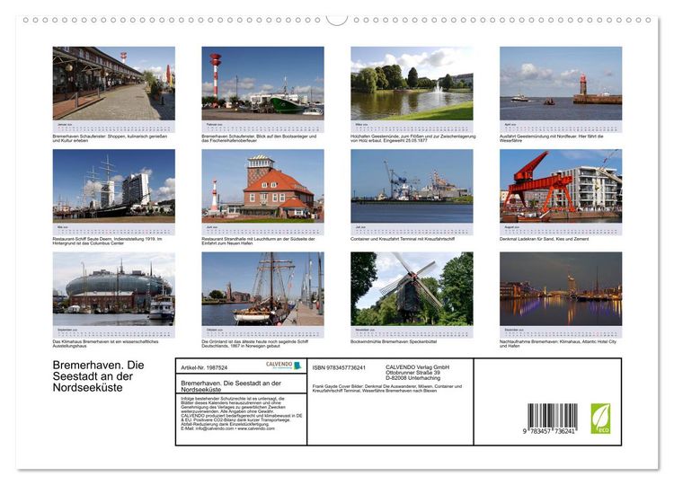 Produktbild: Bremerhaven. Die Seestadt an der Nordseek&uuml;ste (hochwertiger Premium Wandkalender 2026 DIN A2 quer), Kunstdruck in Hochglanz