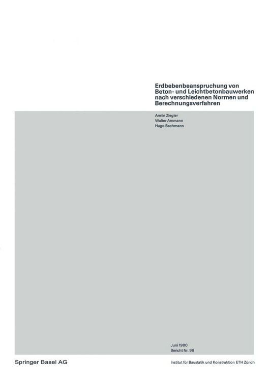 Produktbild: Erdbebenbeanspruchung von Beton- und Leichtbetonbauwerken nach verschiedenen Normen und Berechnungsverfahren