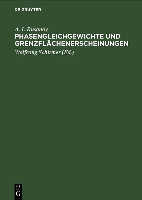 Produktbild: Phasengleichgewichte und Grenzfl&auml;chenerscheinungen