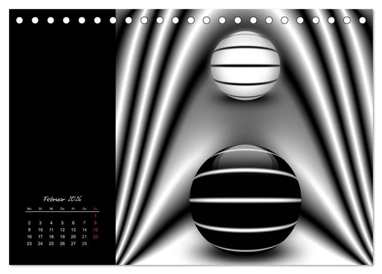 Produktbild: Optische Kunst im Quadrat (Tischkalender 2026 DIN A5 quer), CALVENDO Monatskalender