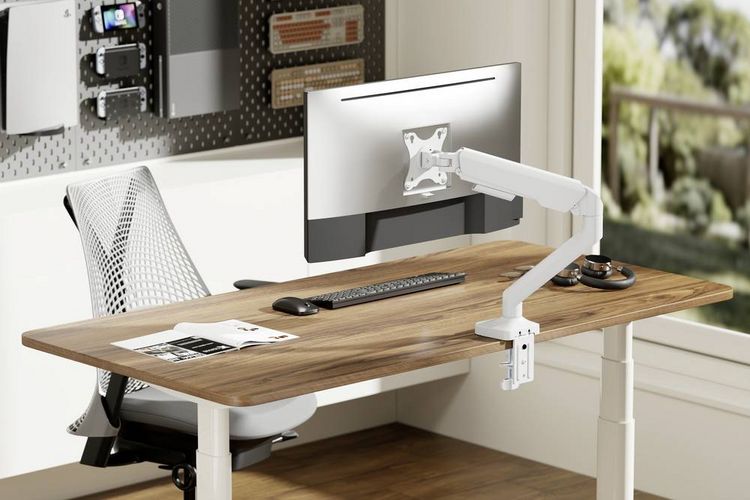 Produktbild: SpeaKa Professional SP-MM-1030 Monitor-Tischhalterung 1 Display(s) 43,2 cm (17") - 101,6 cm (40") Wei&szlig; H&ouml;henverstellbar, Neigbar, Schwenkbar