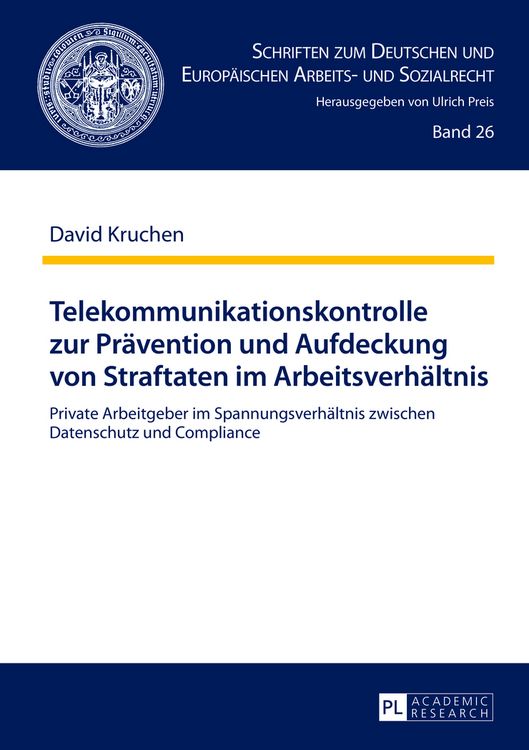 Produktbild: Telekommunikationskontrolle zur Praevention und Aufdeckung von Straftaten im Arbeitsverhaeltnis