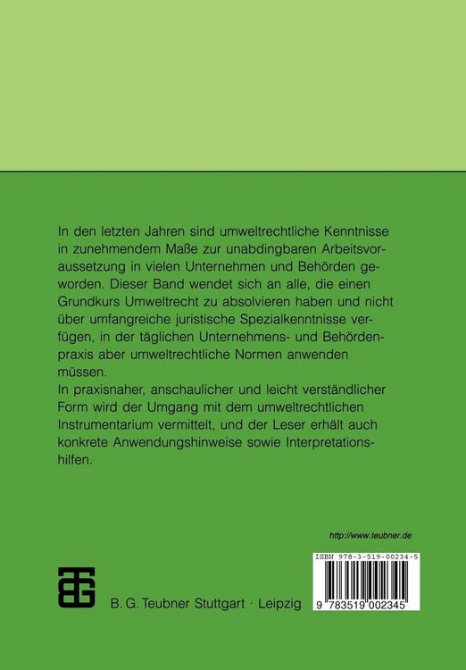 Produktbild: Grundwissen Umweltrecht