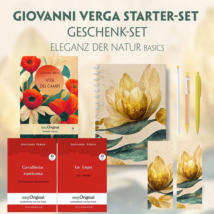 Bild vom Artikel Vita dei campi Starter-Paket Geschenkset - 3 Bücher (mit Audio-Online) + Eleganz der Natur Schreibset Basics vom Autor Giovanni Verga