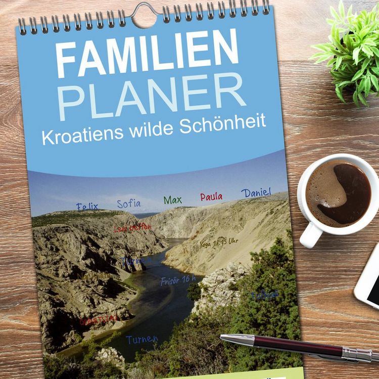 Produktbild: Familienplaner 2026 - Kroatiens wilde Sch&ouml;nheit mit 5 Spalten (Wandkalender, 21 x 45 cm) CALVENDO