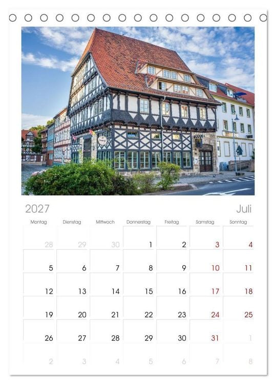 Produktbild: Tischplaner 2027 - Halberstadt Altstadtarchitektur unweit des Harzes (A5 Tischkalender zum Aufstellen) CALVENDO