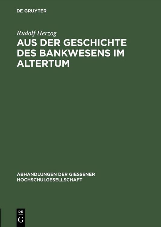 Produktbild: Aus der Geschichte des Bankwesens im Altertum