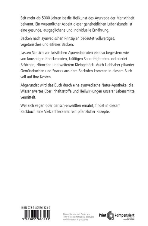 Produktbild: Backen nach Ayurveda - Brot, Br&ouml;tchen & Pikantes