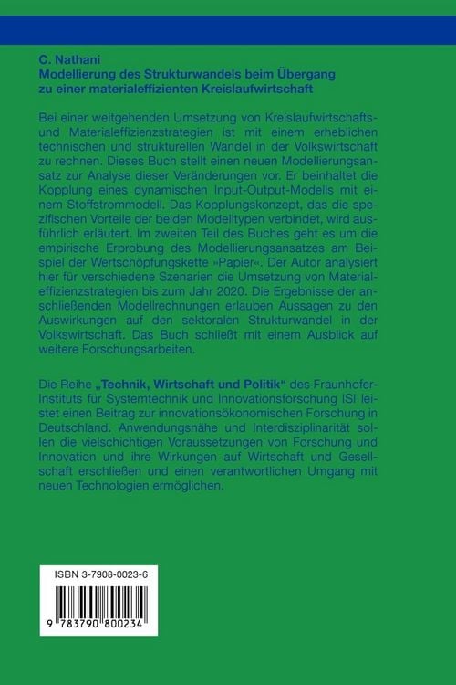 Produktbild: Modellierung des Strukturwandels beim &Uuml;bergang zu einer materialeffizienten Kreislaufwirtschaft