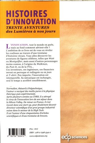 Produktbild: Histoires d'innovation : trente aventures des Lumi&egrave;res &agrave; nos jours